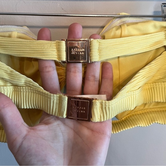 Kopper and Zink RiRi Canary Yellow Bandeau Bikini Top Size Large - Picture 5 of 8